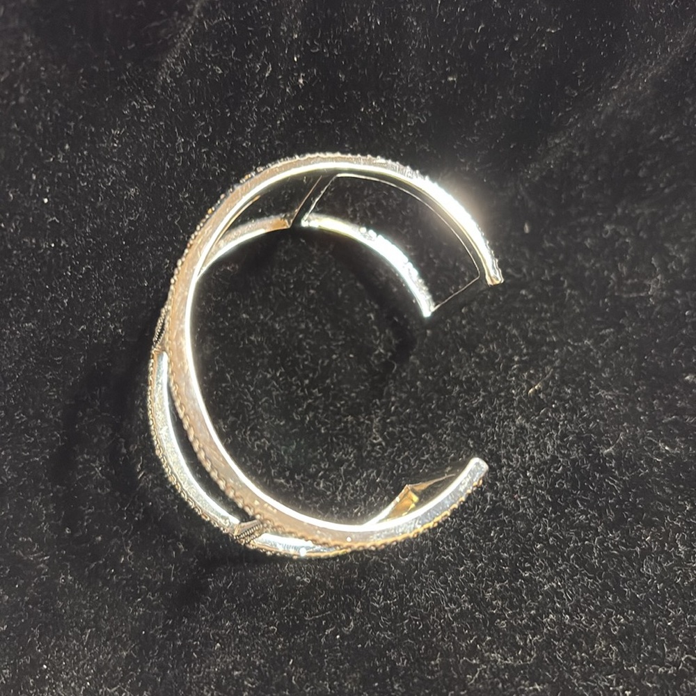 BCBGMaxAzria Silver Rhinestone Cuff - Picture 5 of 6